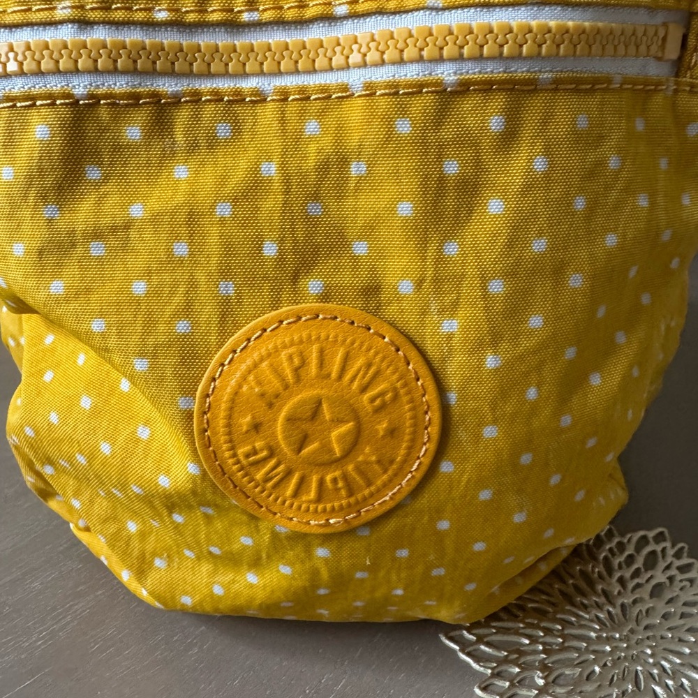 Kipling Yellow Polka Dot Backpack - image 5